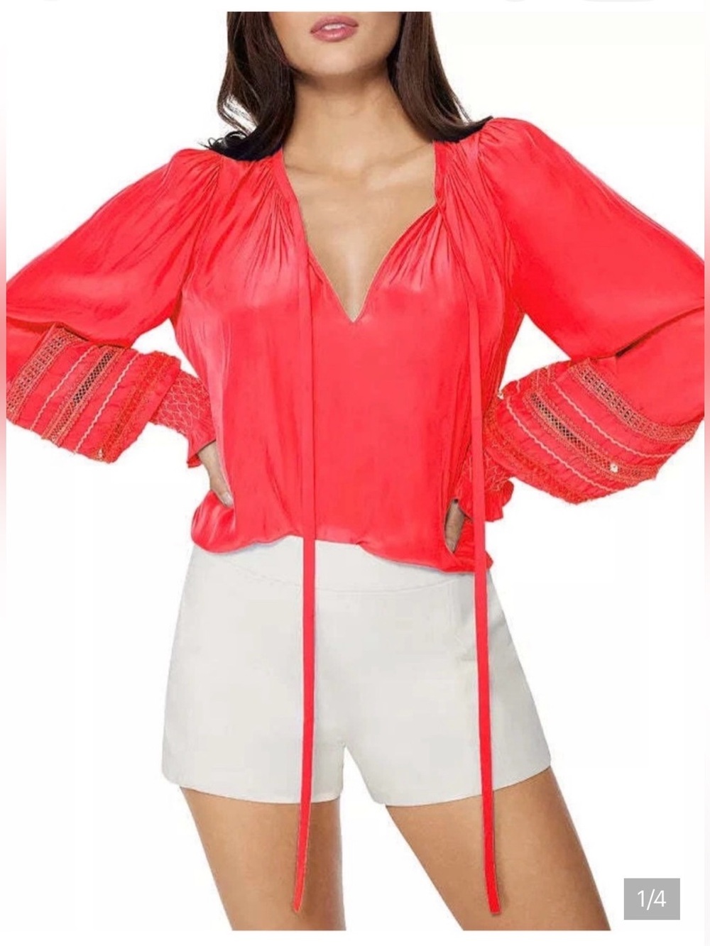 Ramy Brook Henri Embroidered Blouse in Glow